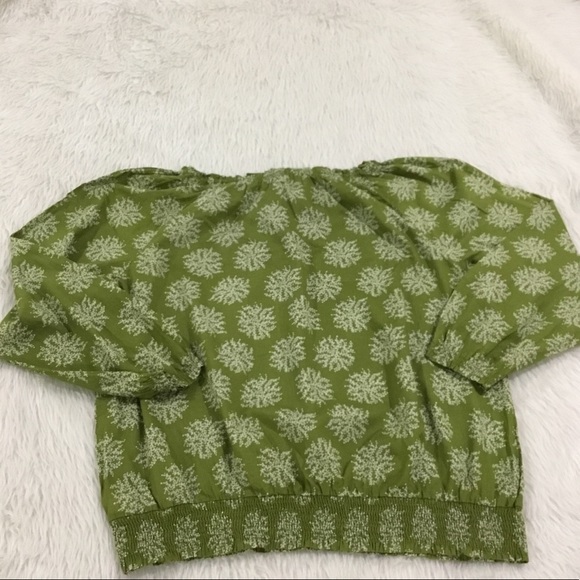 Merona green floral peasant summer top plus size 2 - Picture 5 of 6